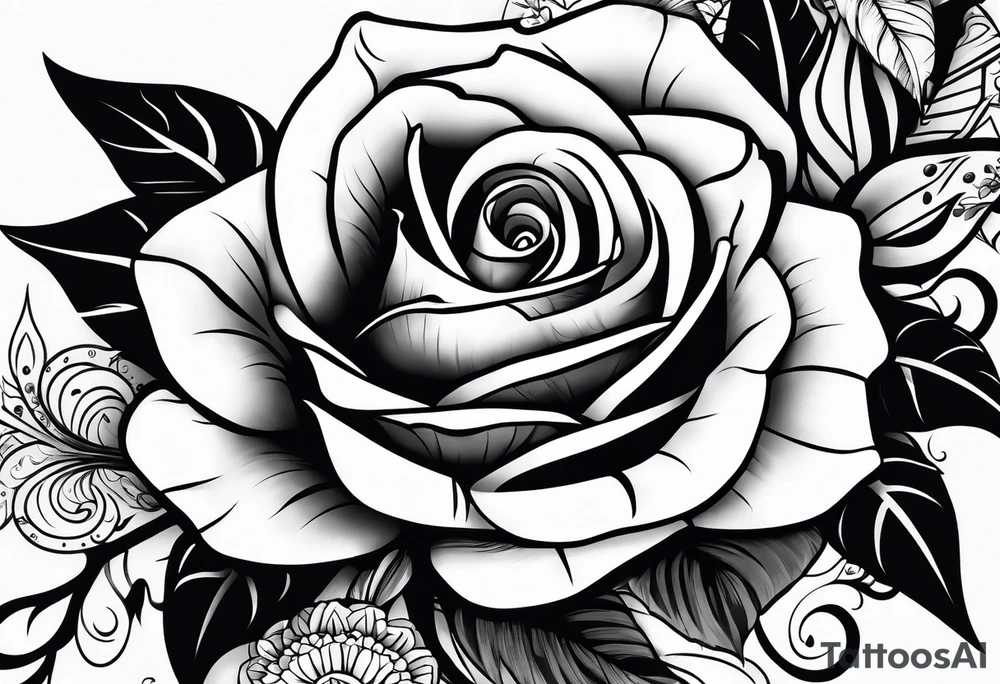 Island rose for neck tattoo idea