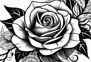 Island rose for neck tattoo idea