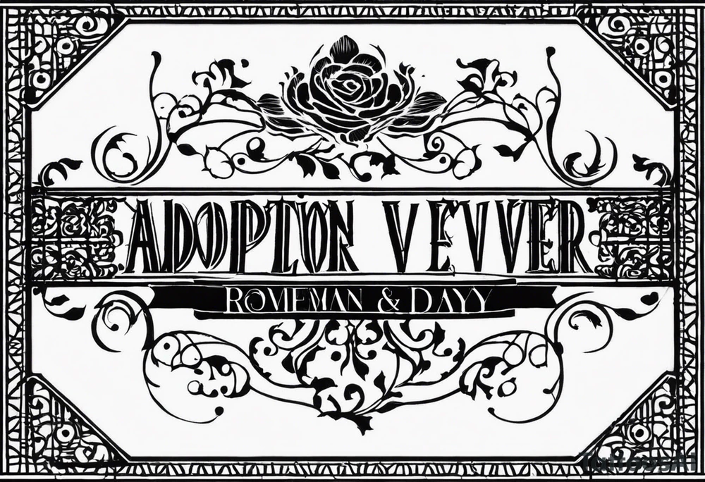 Black and white, incorporating roman numerals for June, 12,2012. This is my son and mine's adoption day, our "forever and ever day" Likely placement will be forearm and or wrist for me, small and linear design. tattoo idea