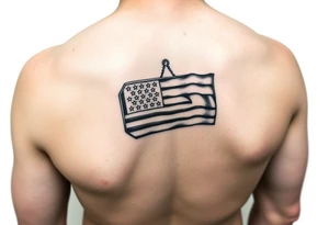Navy Flag on a dog tag tattoo idea