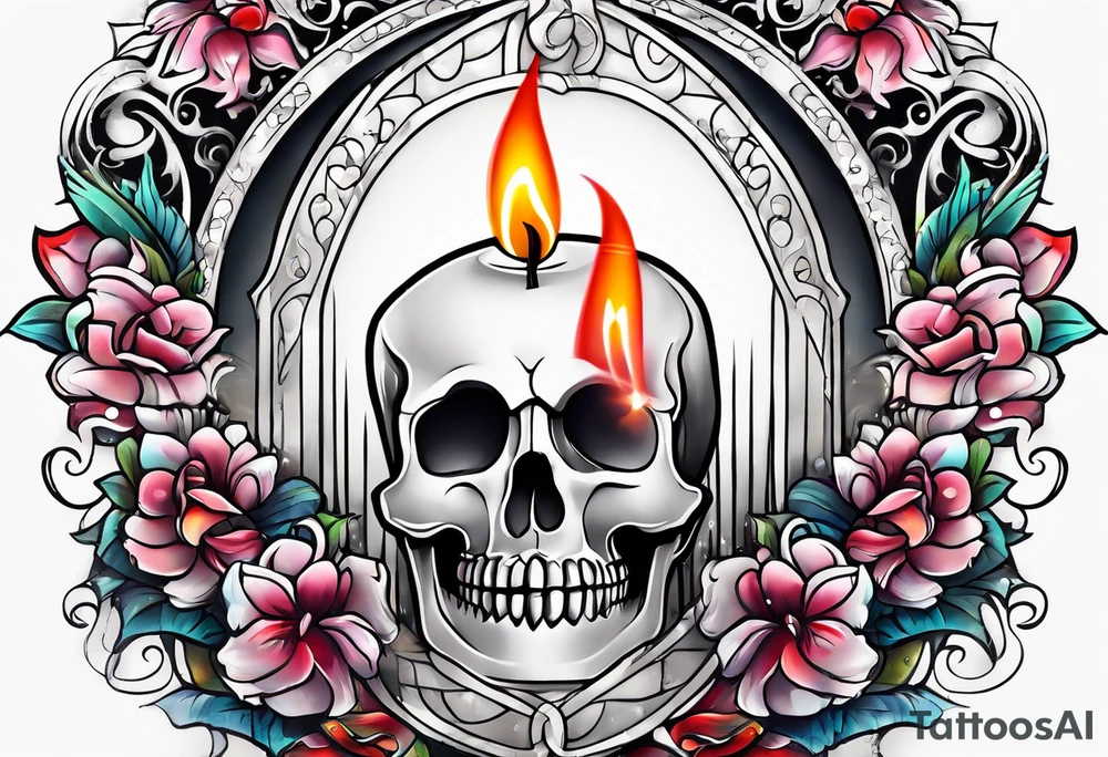 Candle alone in the darkness, a glimmer of hope. tattoo idea
