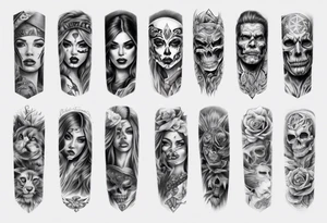 realistic chicano arm sleeve tattoo idea