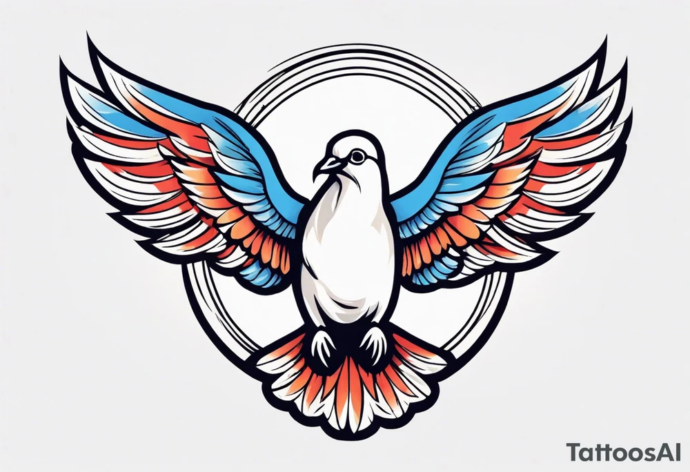 dove with wings open
old school vintage simple traditional design 



bold color simple tattoo idea