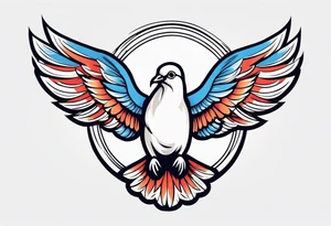 dove with wings open
old school vintage simple traditional design 



bold color simple tattoo idea