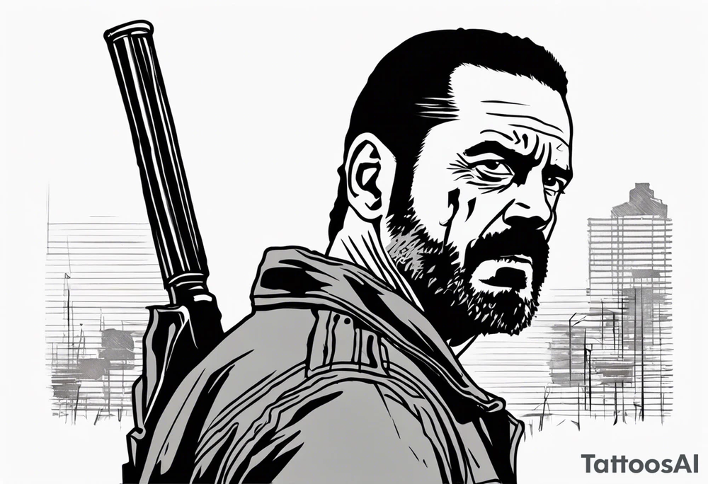 The walking dead negan small picture tattoo idea