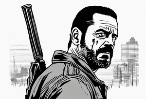 The walking dead negan small picture tattoo idea