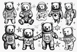bear astronaut Lily galaxy tattoo idea
