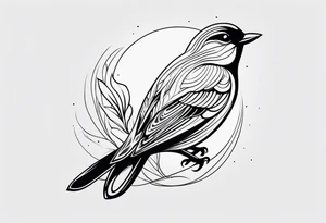 small bird minimal lines tattoo idea
