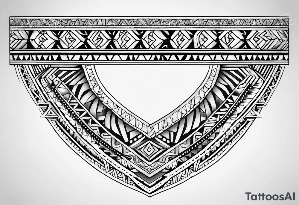 geometric hawiian tradtional style arm band tattoo idea