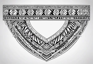 geometric hawiian tradtional style arm band tattoo idea
