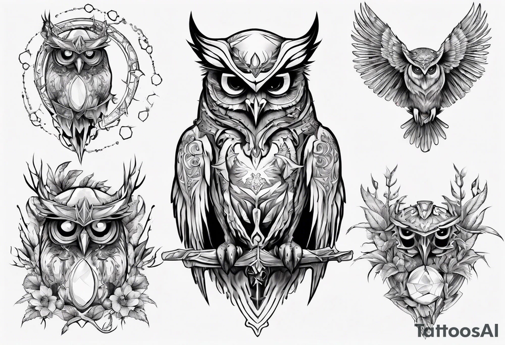 The Demon Owl Stolas, a Prince of Hell who is obsessed with gems, knowledge of astrology and poisonous plants. tattoo idea