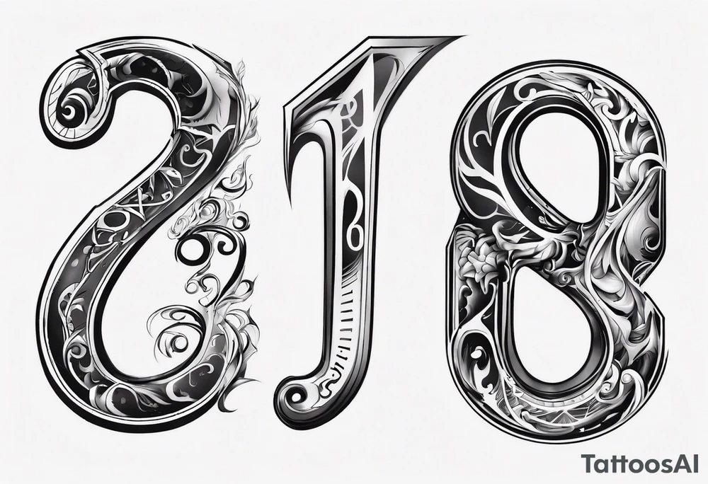 number 9 upside down and right side up connected. 9:16 aspect ratio. tattoo idea