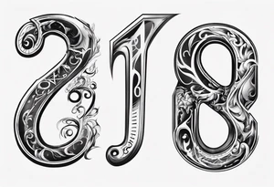 number 9 upside down and right side up connected. 9:16 aspect ratio. tattoo idea