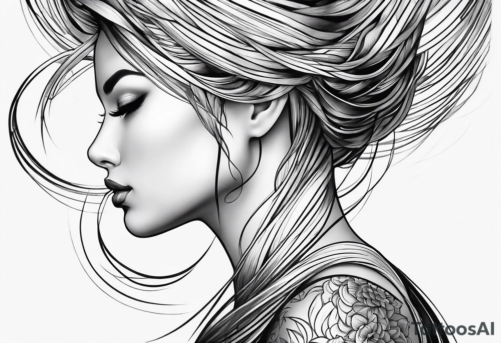 abstract lines tattoo idea
