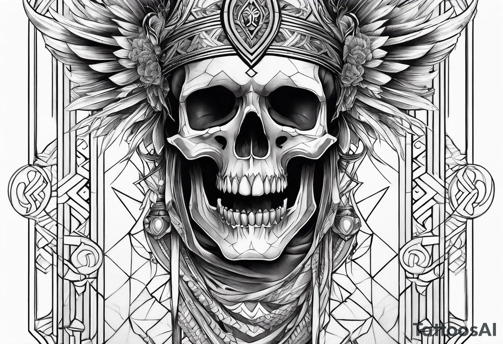 The god of death sleeve tattoo idea