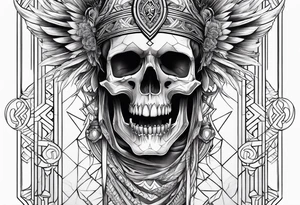 The god of death sleeve tattoo idea