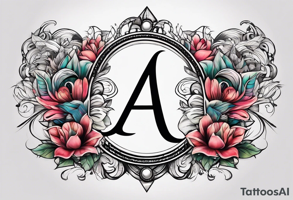 A headband with the letters A R in the middle tattoo idea