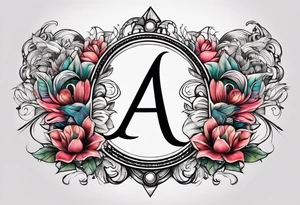 A headband with the letters A R in the middle tattoo idea