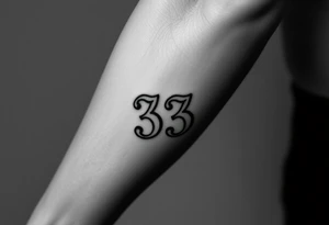 333 numbers with shading tattoo idea