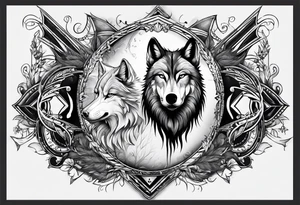 wolf with the letters SP tattoo idea