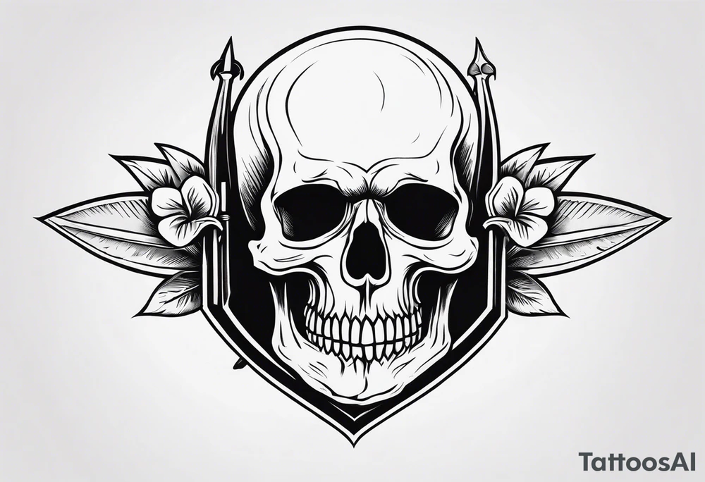 Skull and dagger tattoo idea