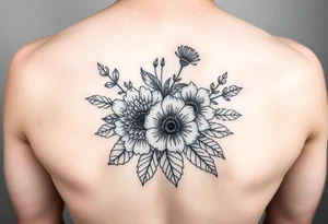 January December july birth flower mixture tattoo idea