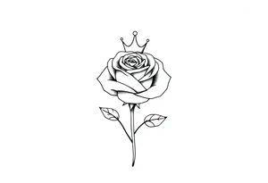 Rose with a small kings crown above it tattoo idea