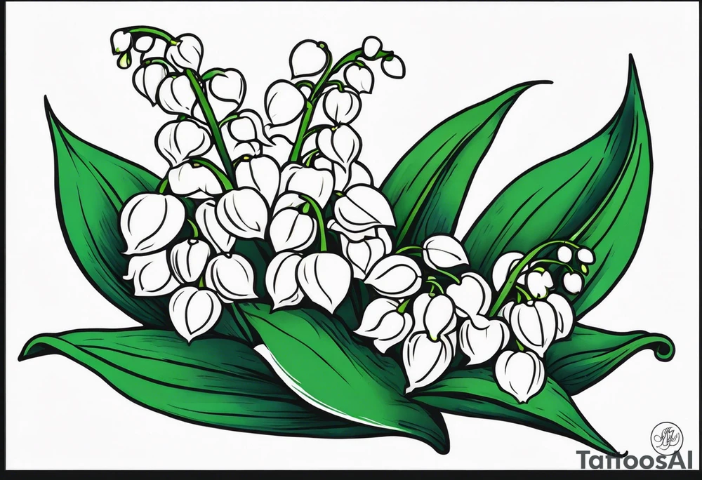 Neo traditional lily of the valley tattoo idea