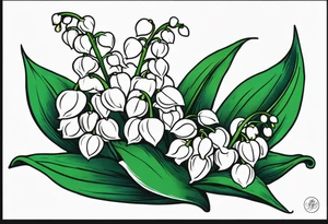 Neo traditional lily of the valley tattoo idea