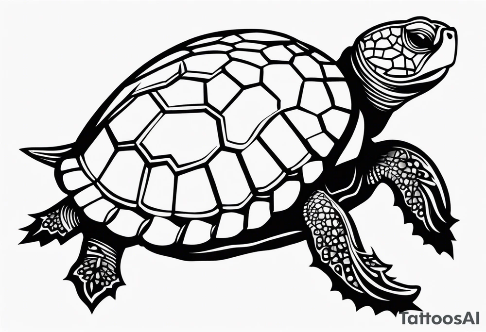 turtle with spikey shell tattoo idea