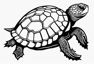 turtle with spikey shell tattoo idea