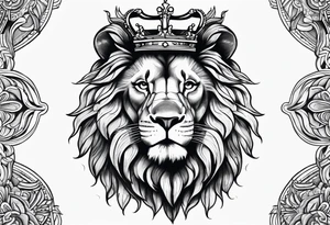 Lion with crown on it tattoo idea