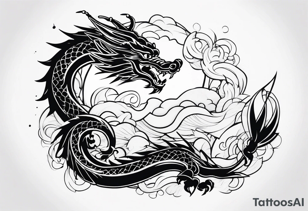 Dragón chino tattoo idea