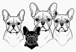 three French bulldogs tattoo idea