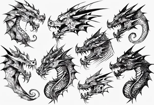 Dragon wrapping around arm with spikes tattoo idea