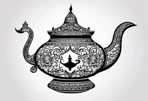 magic lamp with message prince ali in arabic tattoo idea