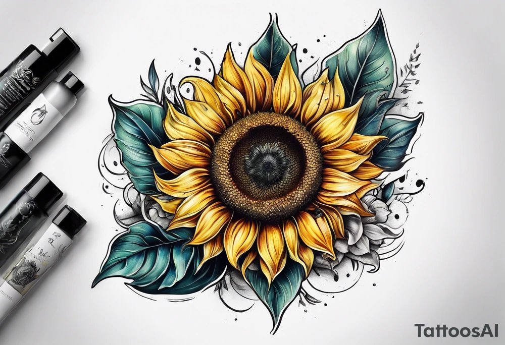 a sunflower tattoo idea