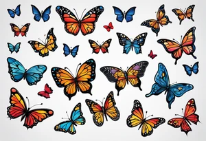 tiny butterflies trailing tattoo idea