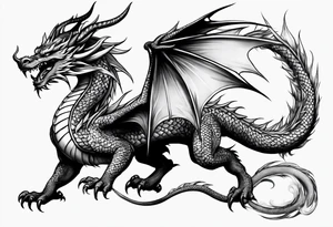 Traditional Dragon full body and smoke tattoo idea