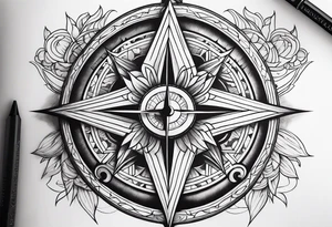 Abstract compass tattoo idea