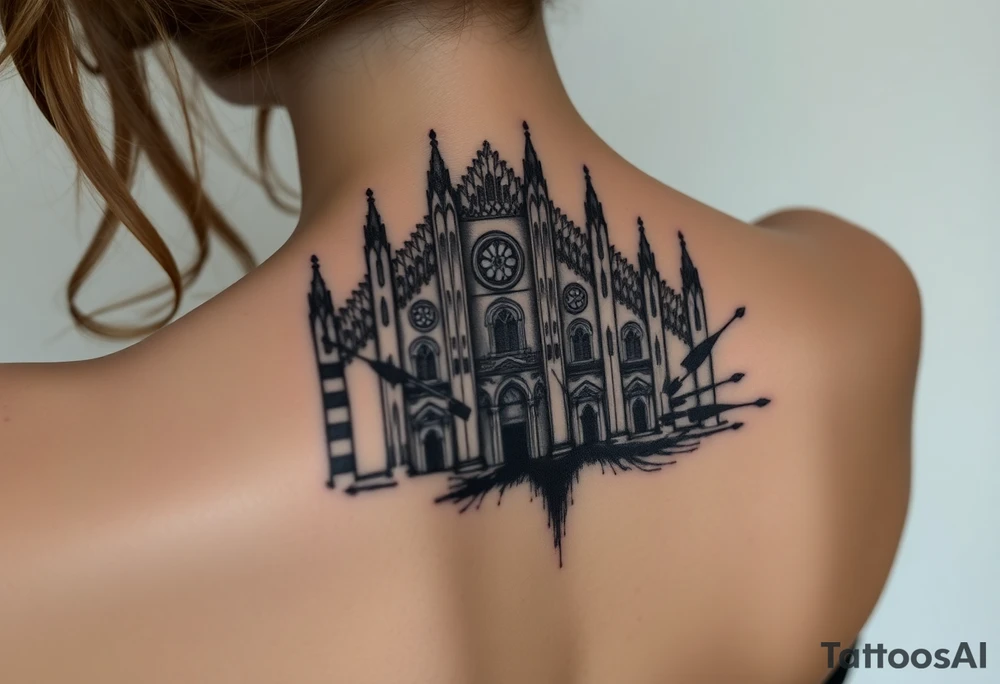 Milan Cathedral damaged and covered in graffiti tattoo idea