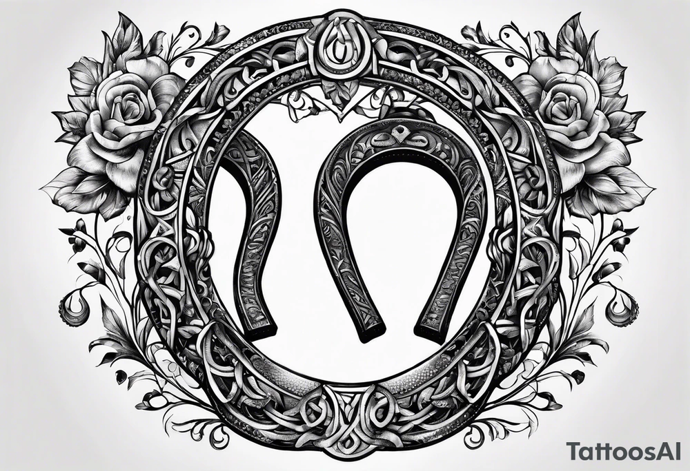 horseshoe made out of horse shoes tattoo idea