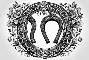 horseshoe made out of horse shoes tattoo idea