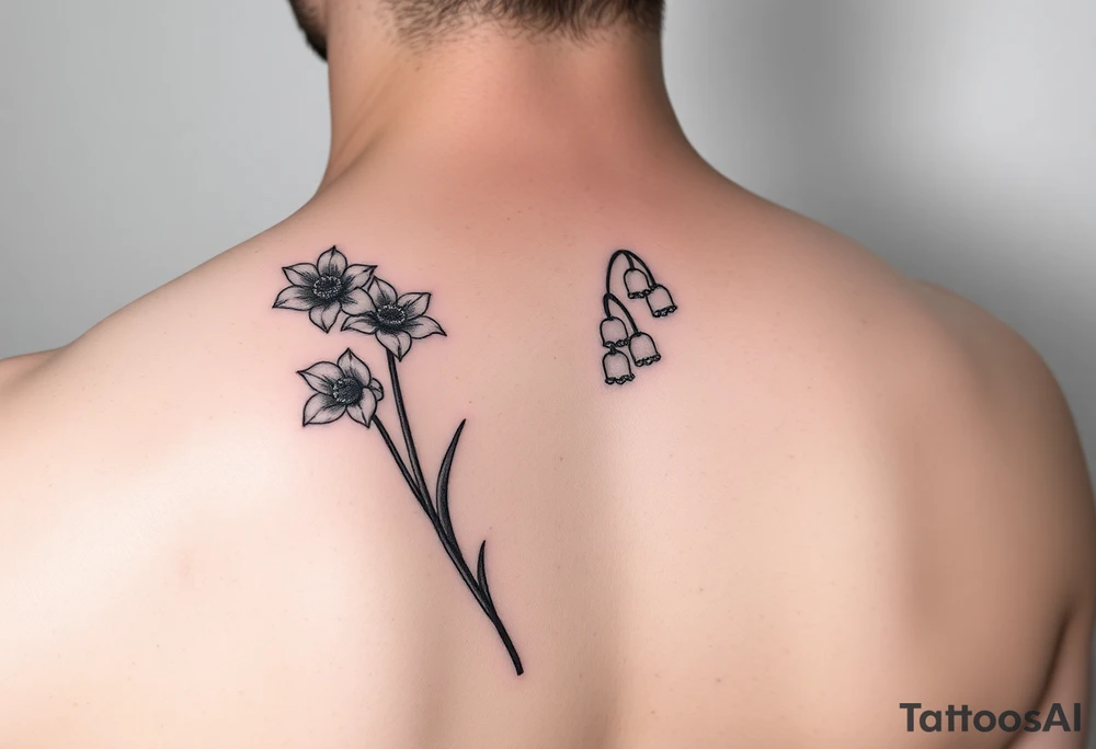 Larkspur and lily of the valley tattoo idea