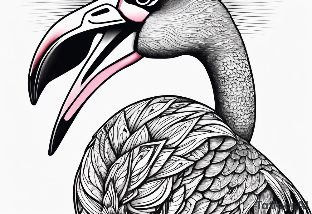 cute flamingo tattoo idea