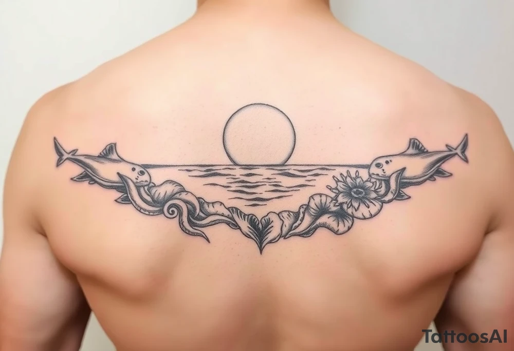 A beach/ocean theme to include something for my wife and child. tattoo idea