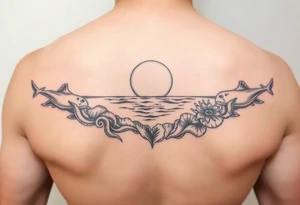 A beach/ocean theme to include something for my wife and child. tattoo idea