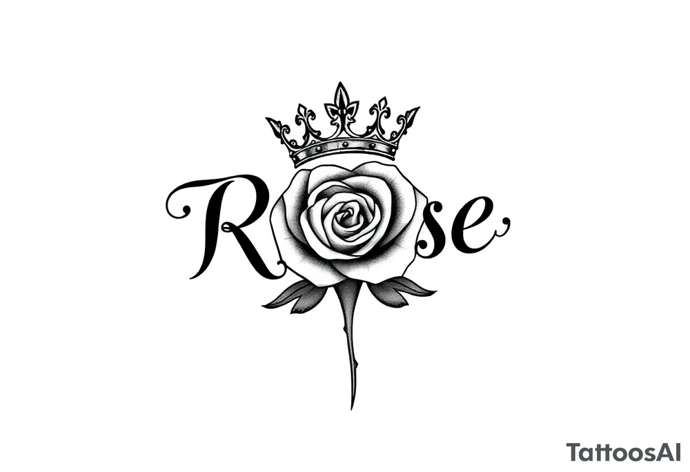 Rose with a kings crown on it tattoo idea