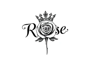 Rose with a kings crown on it tattoo idea