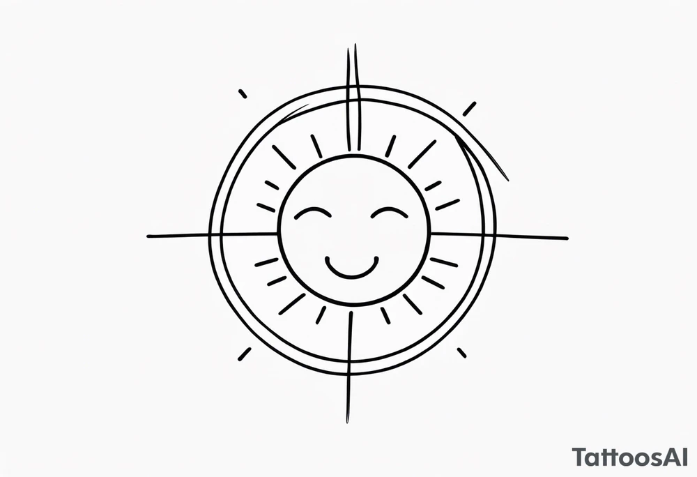 black tiny sun. a circle with thin lines as sunstrings. tiny smiley in the sun. thin lines. tattoo idea black tiny sun. a circle with thin lines as sunstrings. tiny smiley in the sun. thin lines. tattoo idea